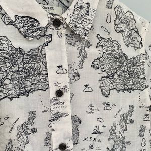 Madewell 1937 Map Pattern Button-Down